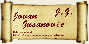 Jovan Gušanović vizit kartica